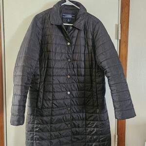 Lands End quilted jacket 14 Black